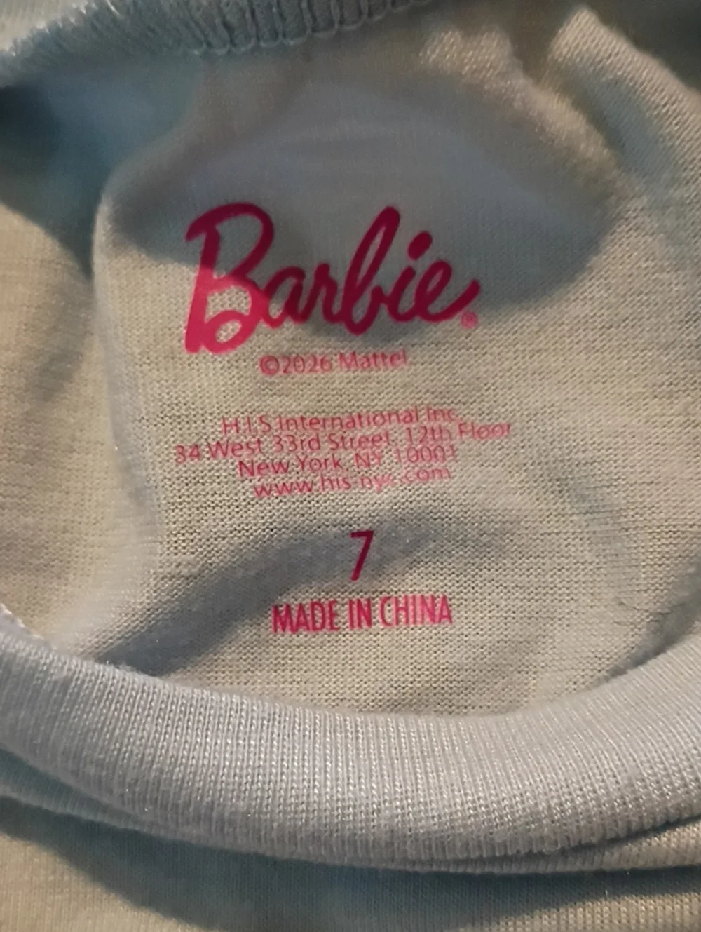 Barbie Girls' Pink & Light Blue Palm-Print Pajama Set